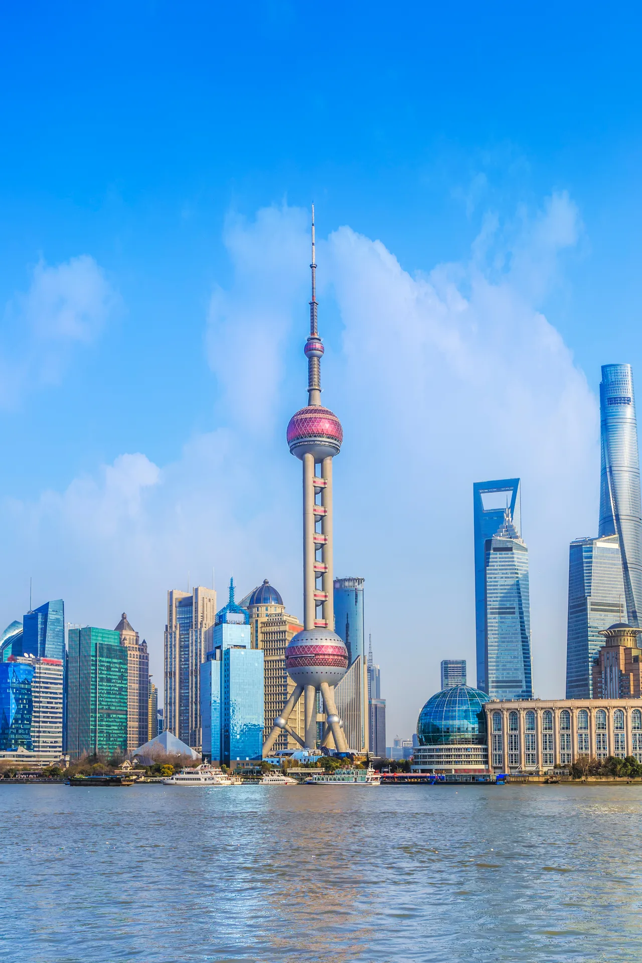 The Shanghai skyline across the Huangpu river